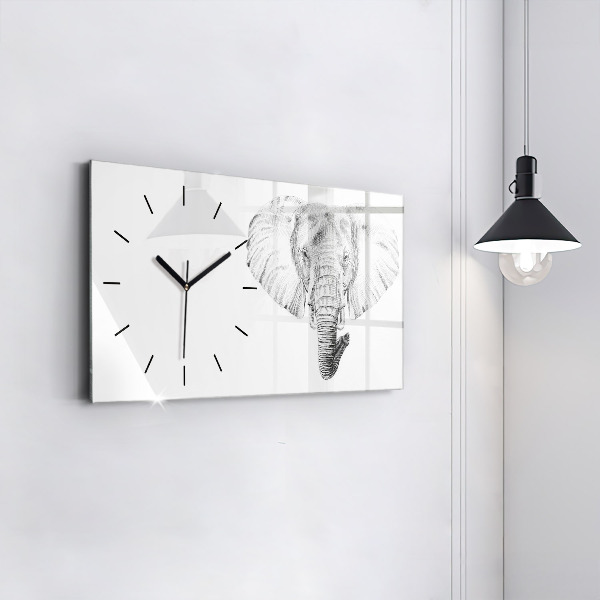 Horizontal wall clock Vector Elephant Head