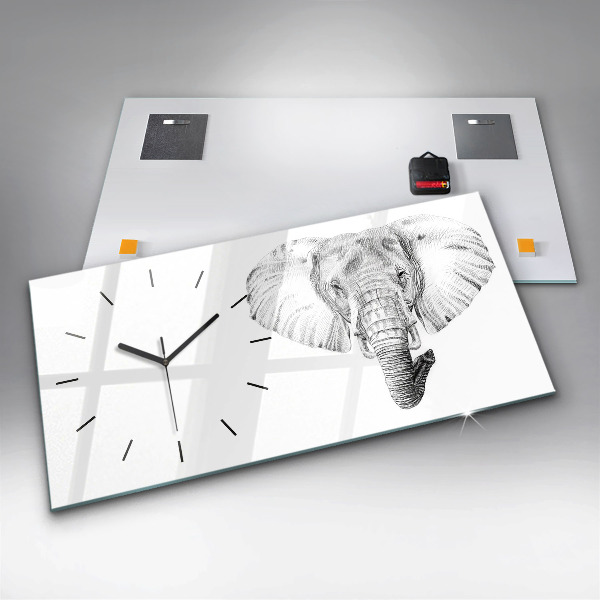 Horizontal wall clock Vector Elephant Head