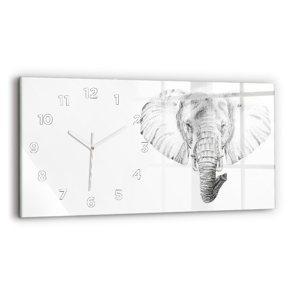 Horizontal wall clock Vector Elephant Head
