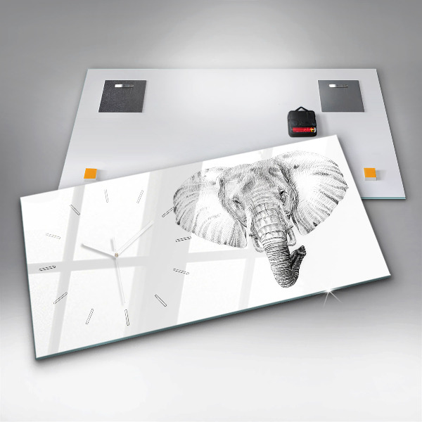 Horizontal wall clock Vector Elephant Head