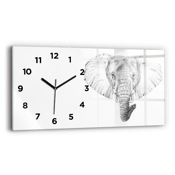 Horizontal wall clock Vector Elephant Head