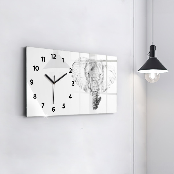 Horizontal wall clock Vector Elephant Head