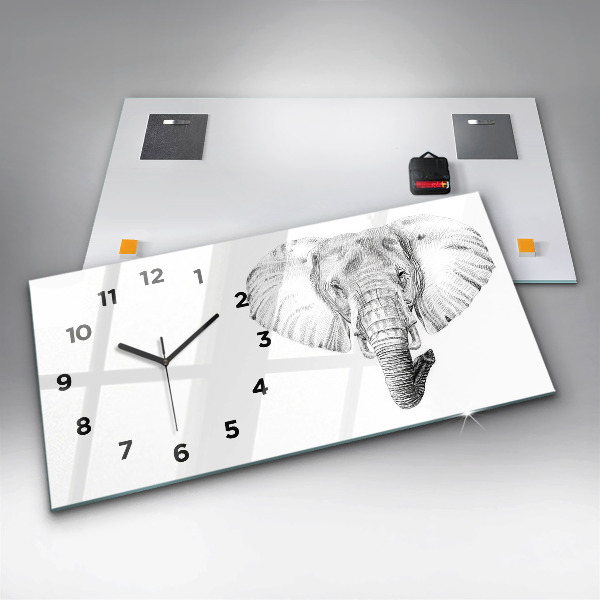 Horizontal wall clock Vector Elephant Head