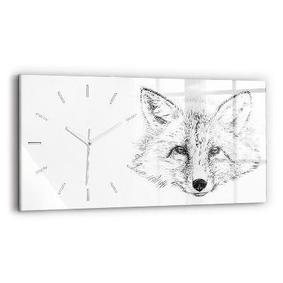 Horizontal wall clock Vector Fox Head
