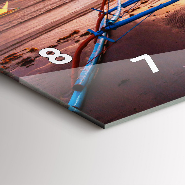 Horizontal wall clock Boat and sunset