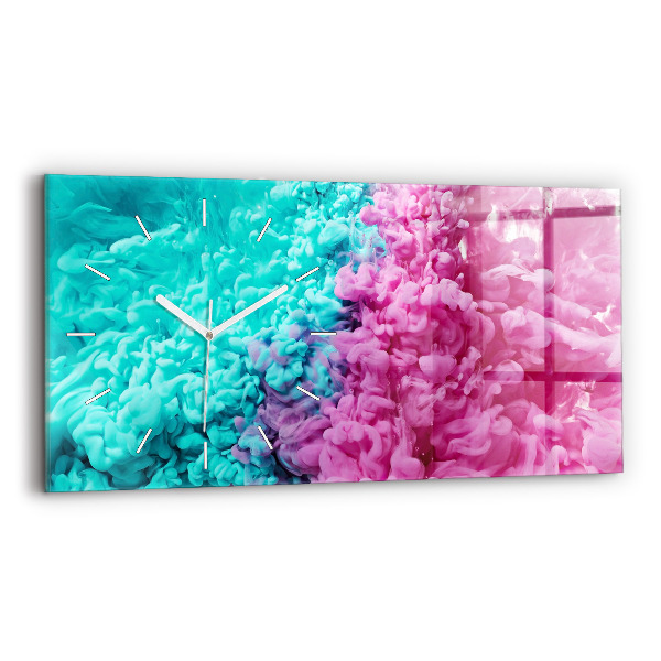 Horizontal wall clock Modern art - spots