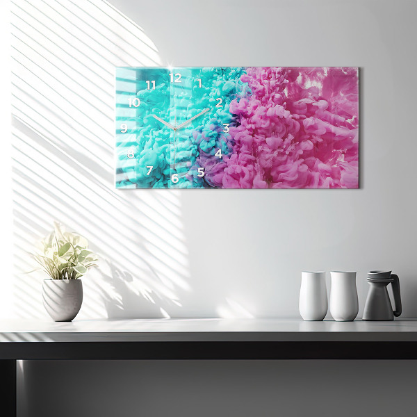 Horizontal wall clock Modern art - spots