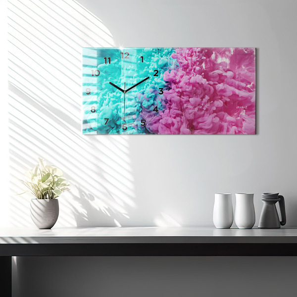 Horizontal wall clock Modern art - spots