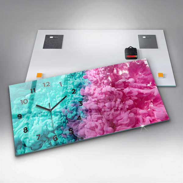 Horizontal wall clock Modern art - spots