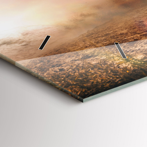 Horizontal wall clock Man on a motorcycle