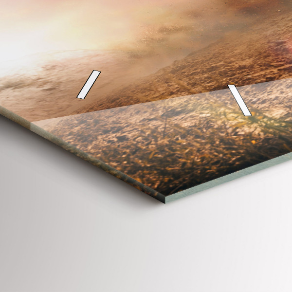 Horizontal wall clock Man on a motorcycle