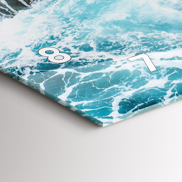 Horizontal wall clock Swirling foamy waves