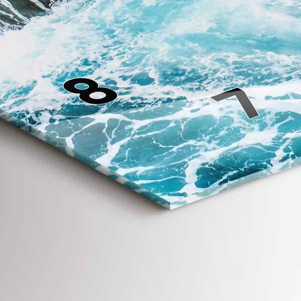 Horizontal wall clock Swirling foamy waves