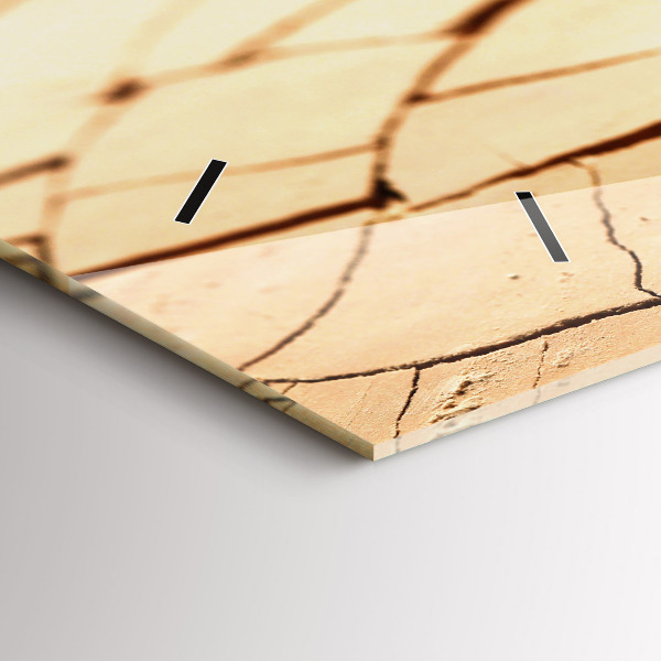 Horizontal wall clock A plant in dried-out soil