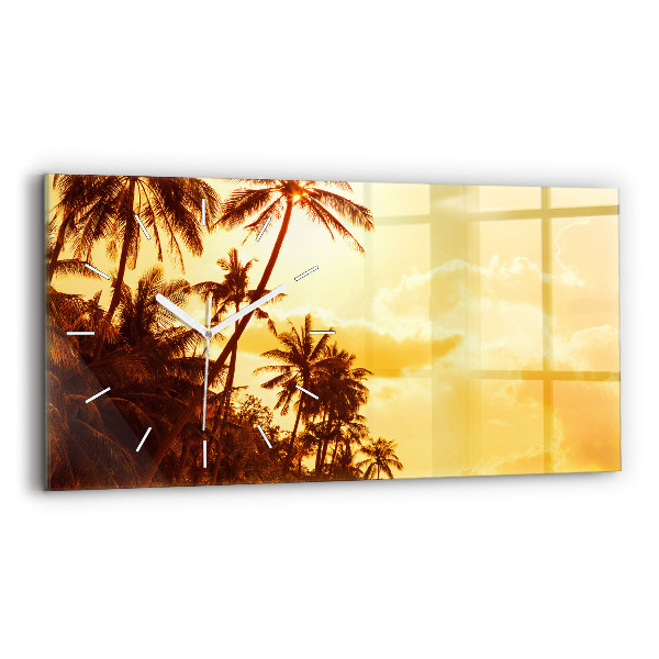 Horizontal wall clock Sunny palm trees