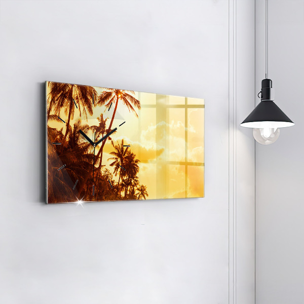 Horizontal wall clock Sunny palm trees