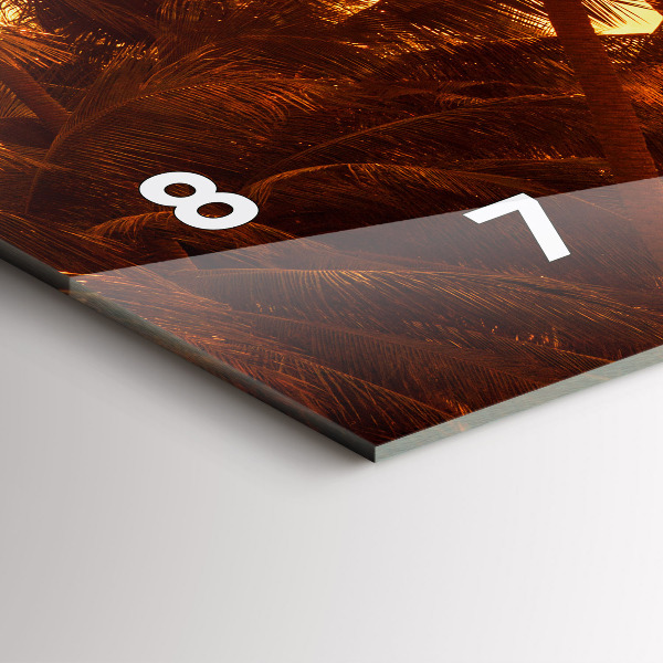 Horizontal wall clock Sunny palm trees