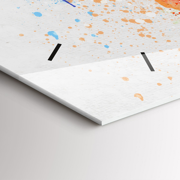 Horizontal wall clock World map on paper