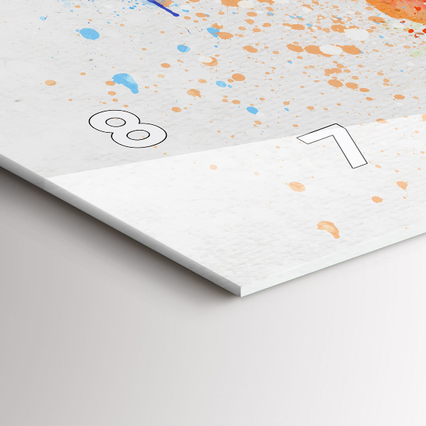 Horizontal wall clock World map on paper