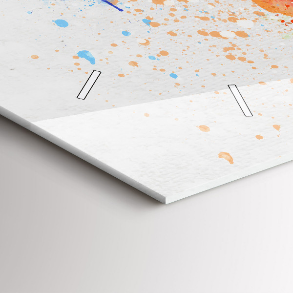 Horizontal wall clock World map on paper