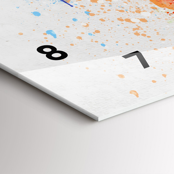 Horizontal wall clock World map on paper