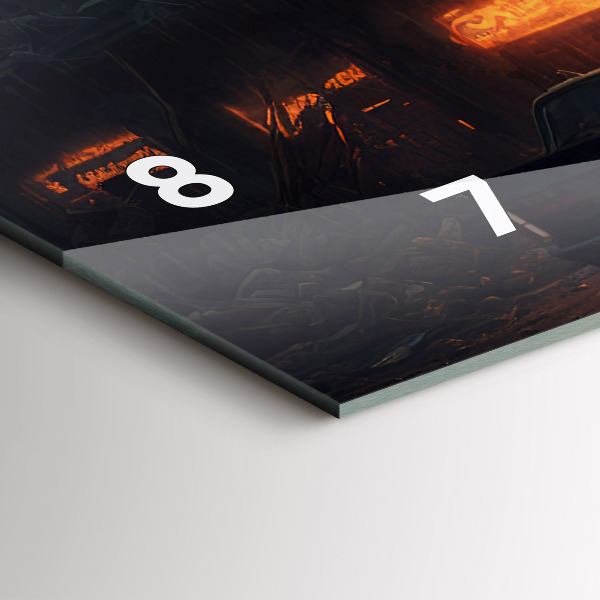 Horizontal wall clock Apocalyptic building