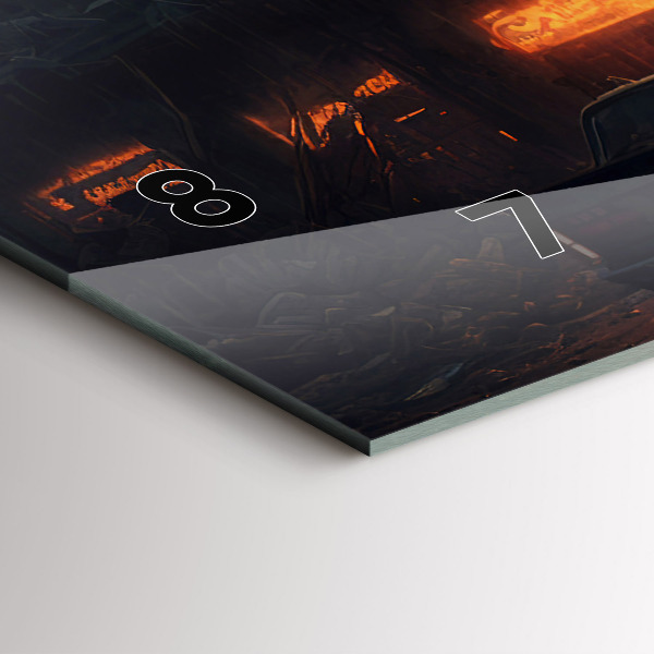 Horizontal wall clock Apocalyptic building