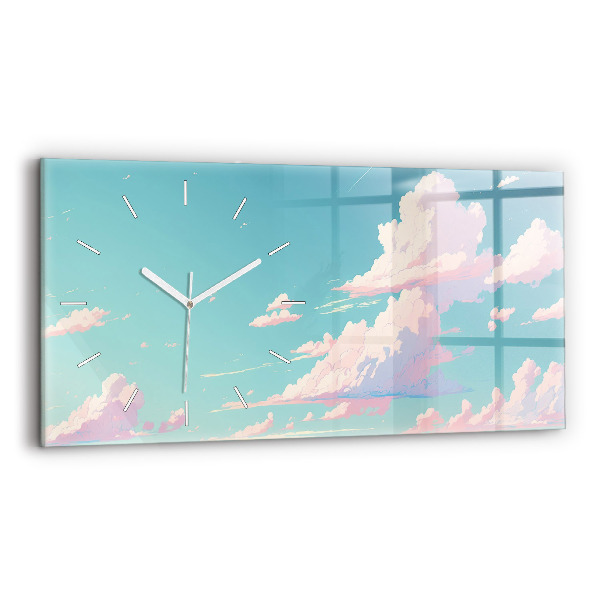 Horizontal wall clock Pastel color of the sky