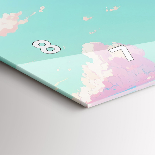 Horizontal wall clock Pastel color of the sky