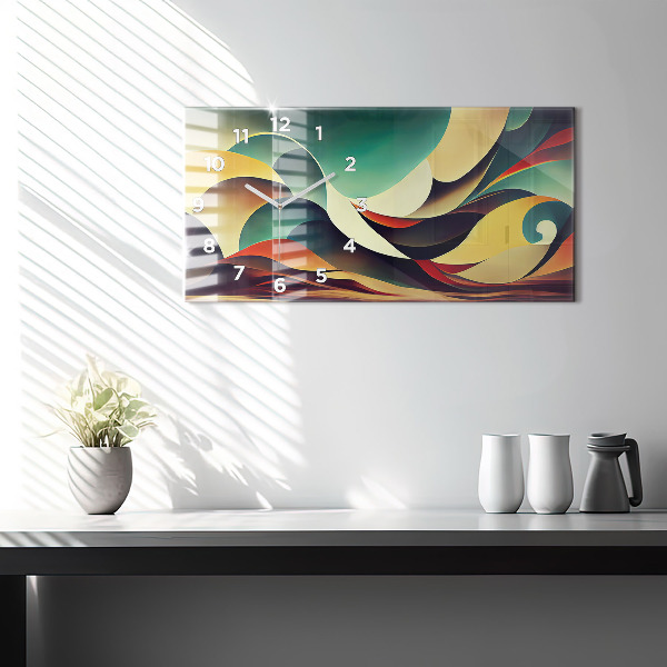 Horizontal wall clock Abstract lines background