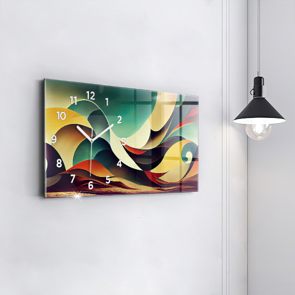 Horizontal wall clock Abstract lines background