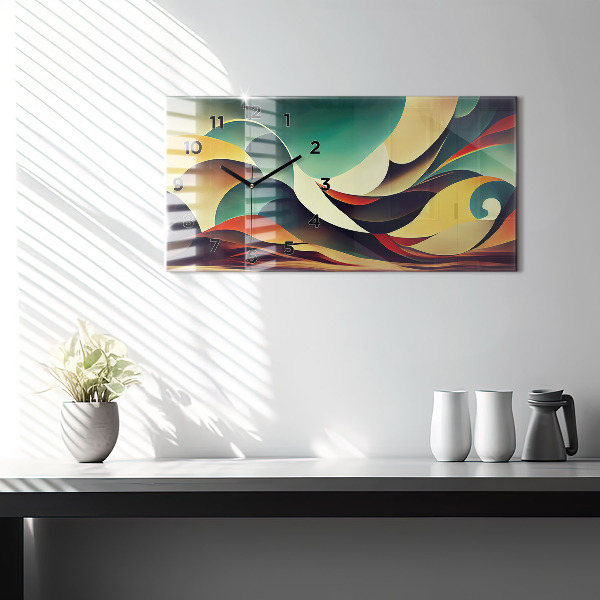 Horizontal wall clock Abstract lines background