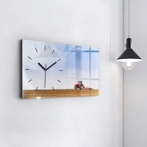 Horizontal wall clock Farmer on a tractor