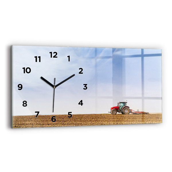 Horizontal wall clock Farmer on a tractor
