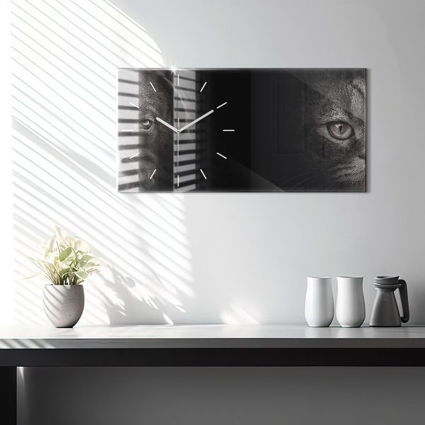 Horizontal wall clock Scottish Fold Dog and Cat