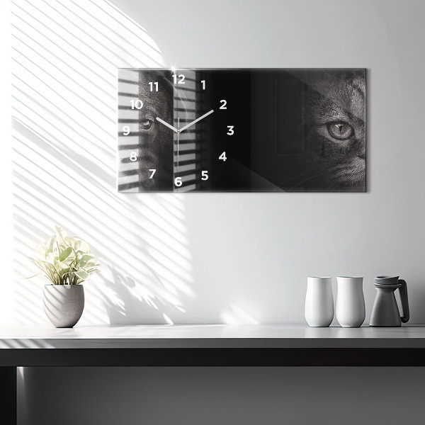 Horizontal wall clock Scottish Fold Dog and Cat