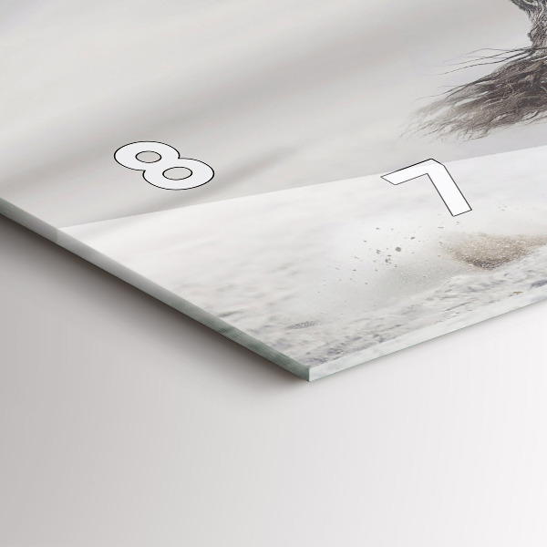 Horizontal wall clock Galloping white horse