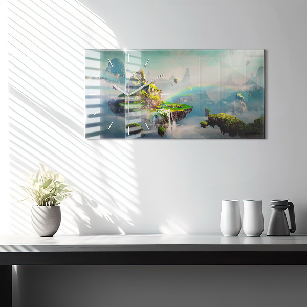 Horizontal wall clock Chinese style fantasy scenes