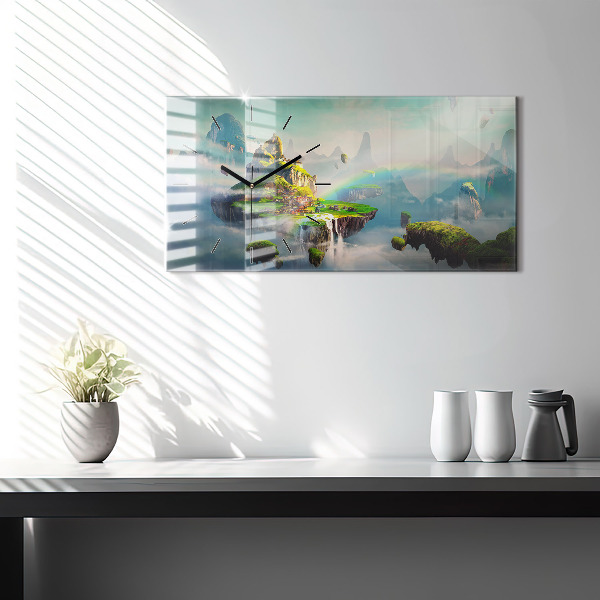 Horizontal wall clock Chinese style fantasy scenes