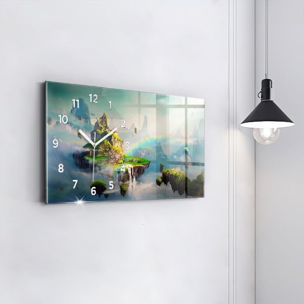 Horizontal wall clock Chinese style fantasy scenes