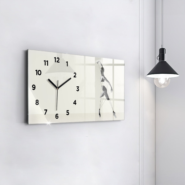 Horizontal wall clock Abstract woman dancer