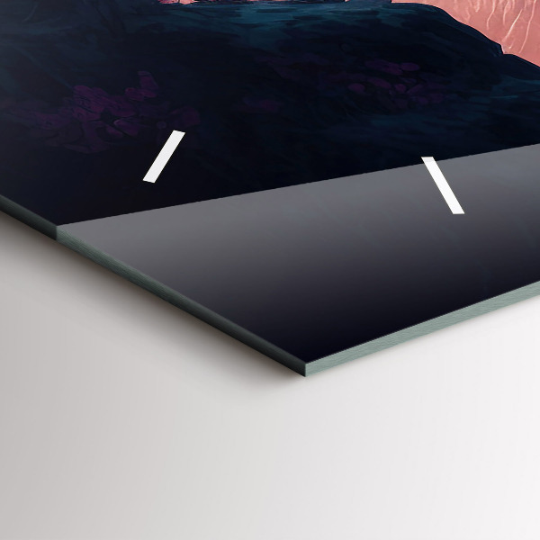 Horizontal wall clock Magical forest and mountain range