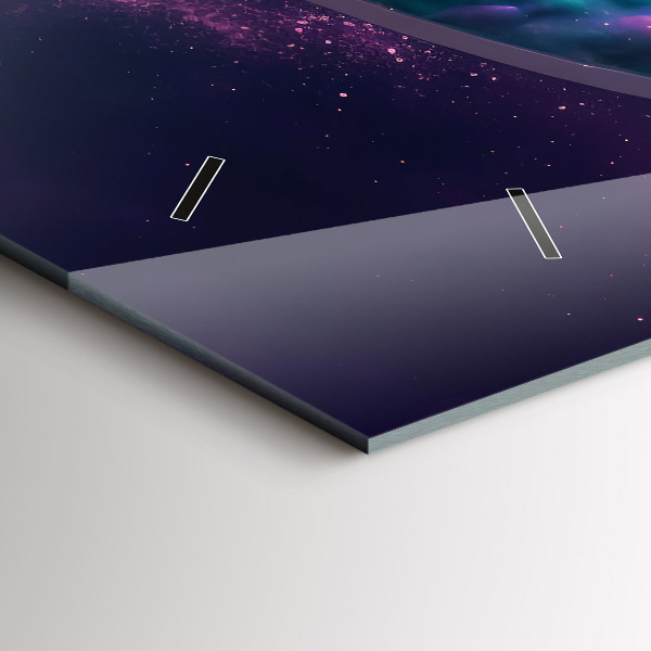 Horizontal wall clock Cosmonaut colorful clouds