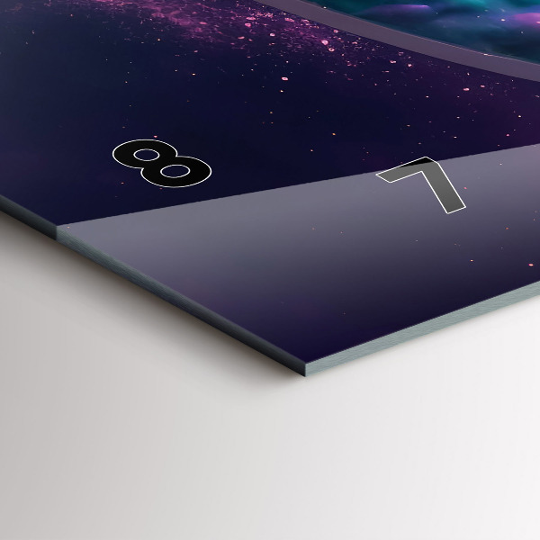 Horizontal wall clock Cosmonaut colorful clouds