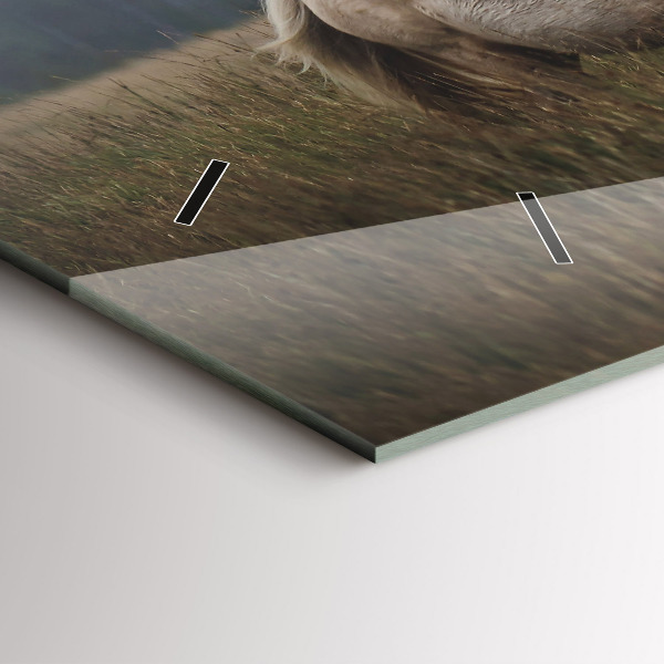 Horizontal wall clock Horses at a gallop