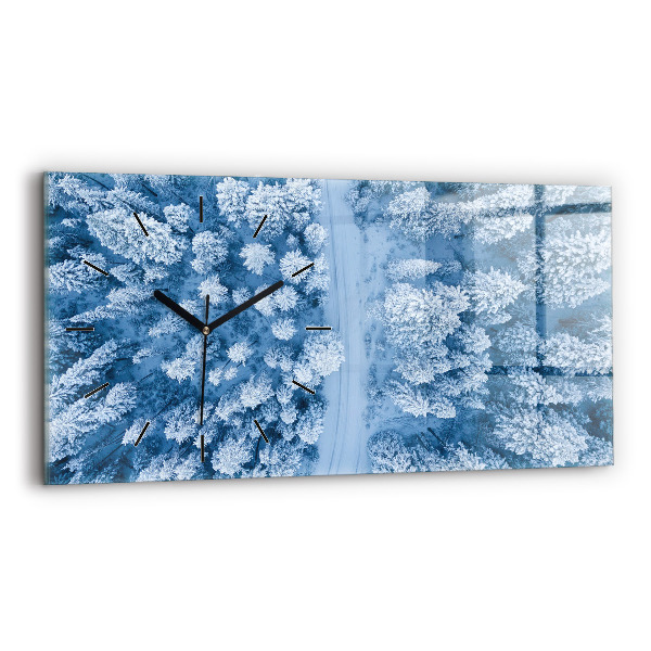 Horizontal wall clock Forest from a bird's eye view Drone