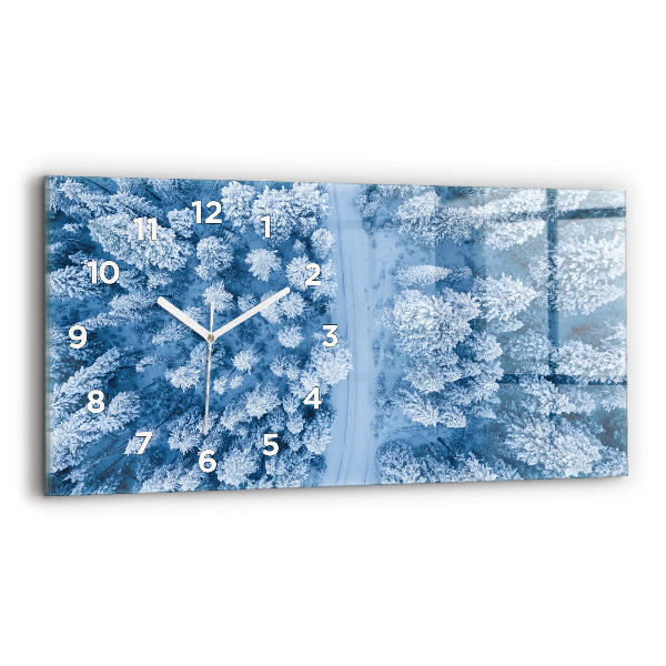 Horizontal wall clock Forest from a bird's eye view Drone