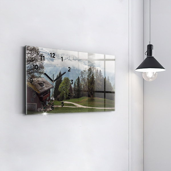 Horizontal wall clock Mountain view