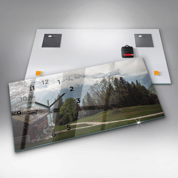 Horizontal wall clock Mountain view