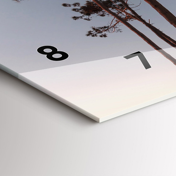 Horizontal wall clock Crescent and trees